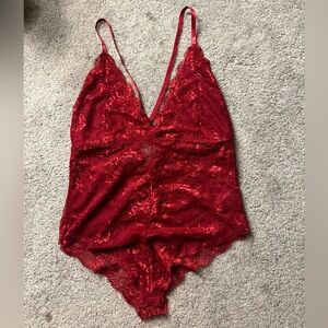 Red Lace Teddy